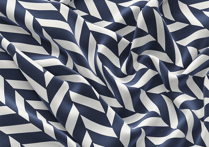 Chevron Stripe, Navy - Motorised Roman Blind - Image 4